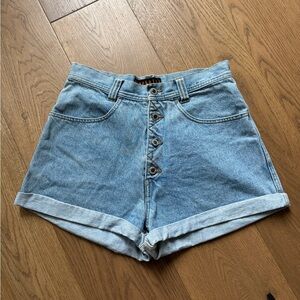 Bluenotes Vintage 90s Button Up Shorts - Size M - Light Blue Wash